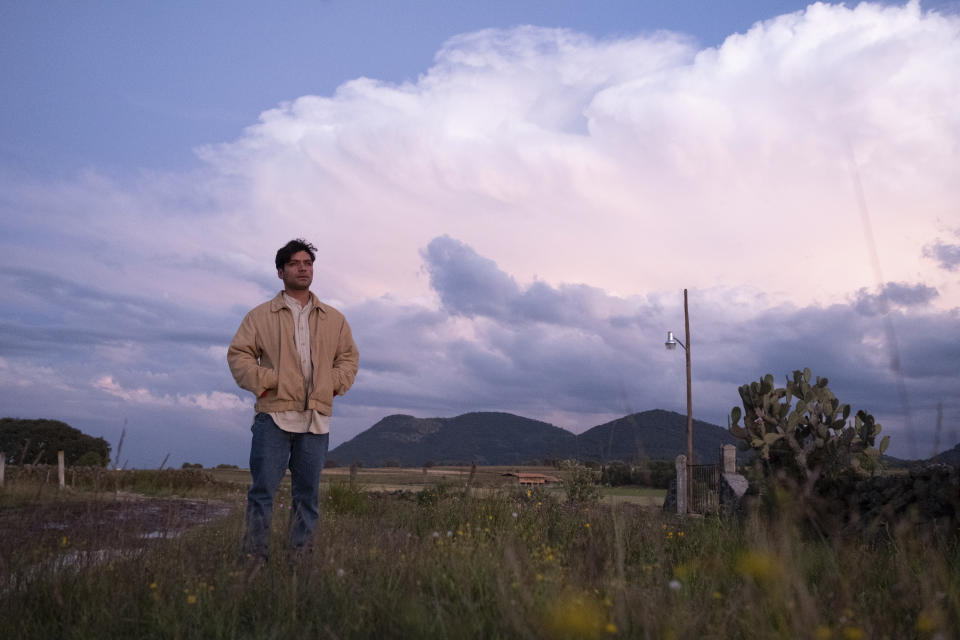 This image released by Sony Pictures Classics shows Christian Vazquez in a scene from "I Carry You With Me." (Alejandro Lopez Pineda/Sony Pictures Classics via AP)