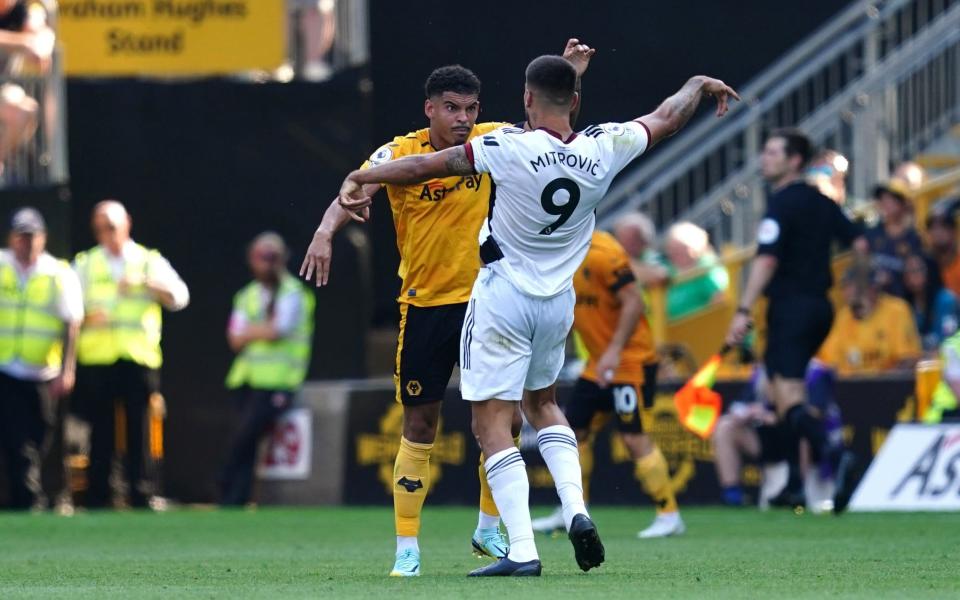 Morgan Gibbs-White and Aleksandar Mitrovic had a second-half misunderstanding - PA