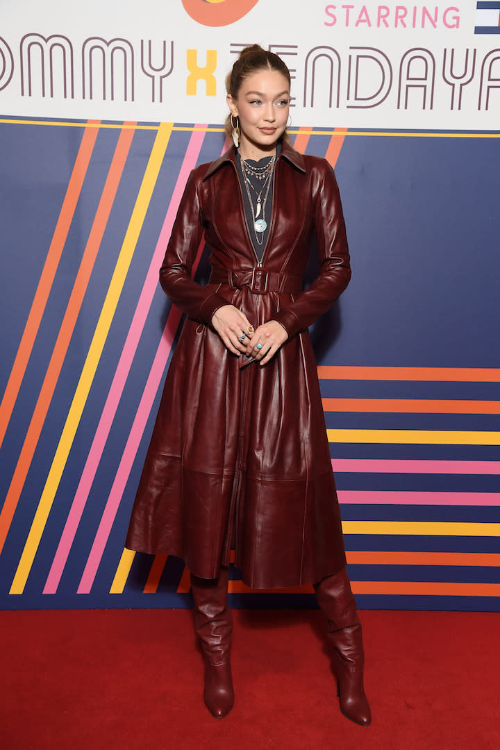 Gigi Hadid at the Tommy Hilfiger February 2019 show during Paris Fashion Week