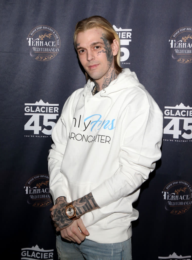 Aaron Carter photographed before a performance on Feb. 12. (Photo: Gabe Ginsberg/Getty Images)