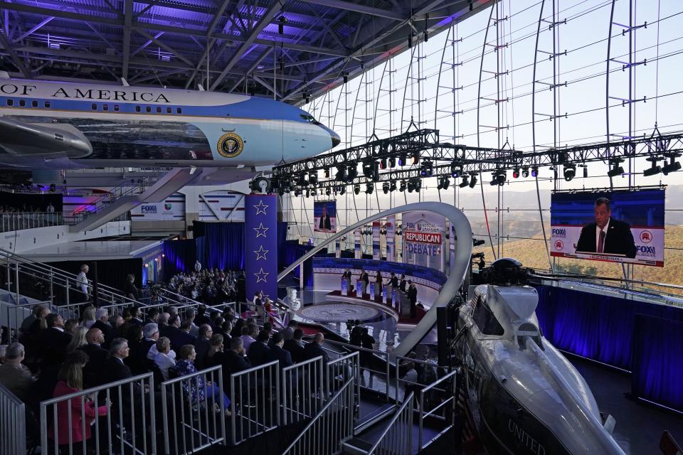 Republican presidential candidates debate during at an event hosted by FOX Business Network and Univision, Wednesday, Sept. 27, 2023, at the Ronald Reagan Presidential Library in Simi Valley, Calif. | Mark J. Terrill, Associated Press