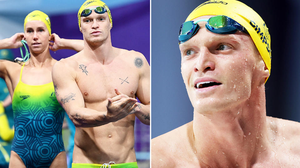 Emma McKeon and Cody Simpson, pictured here in action at the Commonwealth Games.