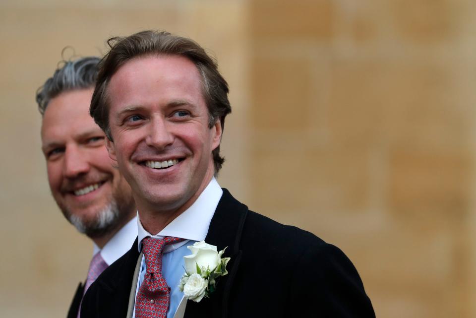 Lady Gabriella's husband, Thomas Kingston, pictured here at his wedding in 2019, died from a traumatic head wound, according to a provisional cause of death shared in a judicial inquiry, the BBC reports.