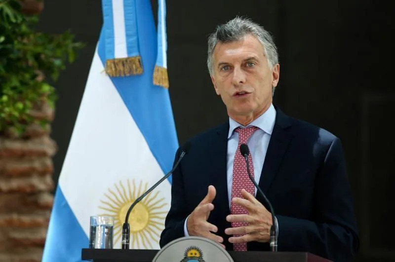 El expresidente argentino Mauricio Macri dando una rueda de prensa