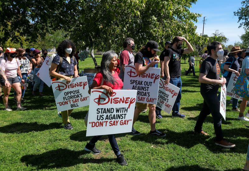 Disney employees protest against Florida's "Don't Say Gay" bill