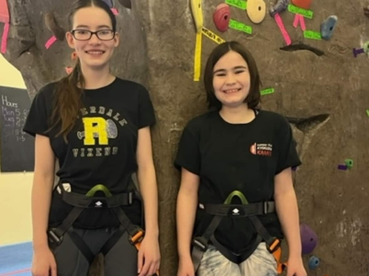 Sisters Jordyn and Olivia Campbell celebrate their shared Feb. 29 birthday in Dawson Creek, B.C. (Jennifer Campbell - image credit)