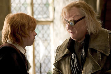 <p>Rupert Grint as Ron Weasley and Brendan Gleeson as Mad-Eye Moody in Warner Bros. Pictures' Harry Potter and the Goblet of Fire - 2005</p>