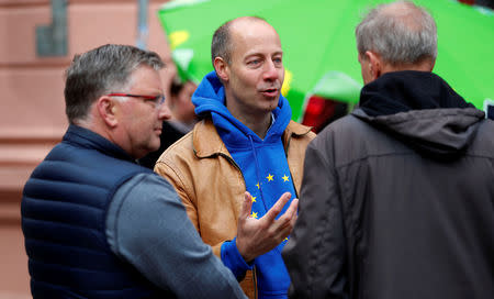 Arne Lietz, candidate of the Social Democratic Party (SPD) for the upcoming European Parliament elections campaigns in Quedlinburg, Germany, May 4, 2019. Picture taken May 4, 2019. REUTERS/Fabrizio Bensch