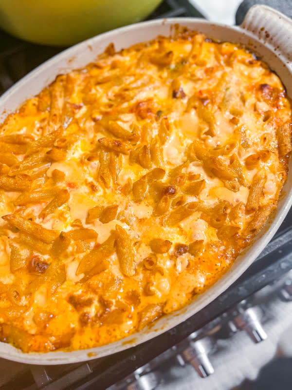 Penne with Five Cheeses out of the oven<p>Courtesy of Jessica Wrubel</p>