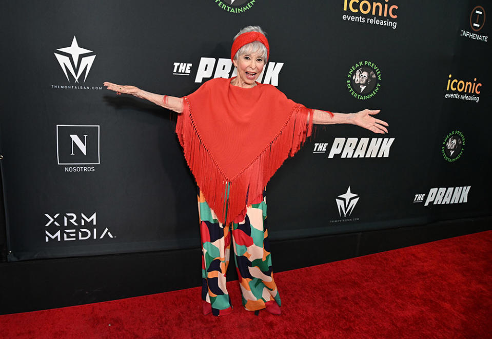 Actor Rita Moreno attends the Los Angeles premiere of The Prank at The Montalban on March 13, 2024 in Hollywood, California.