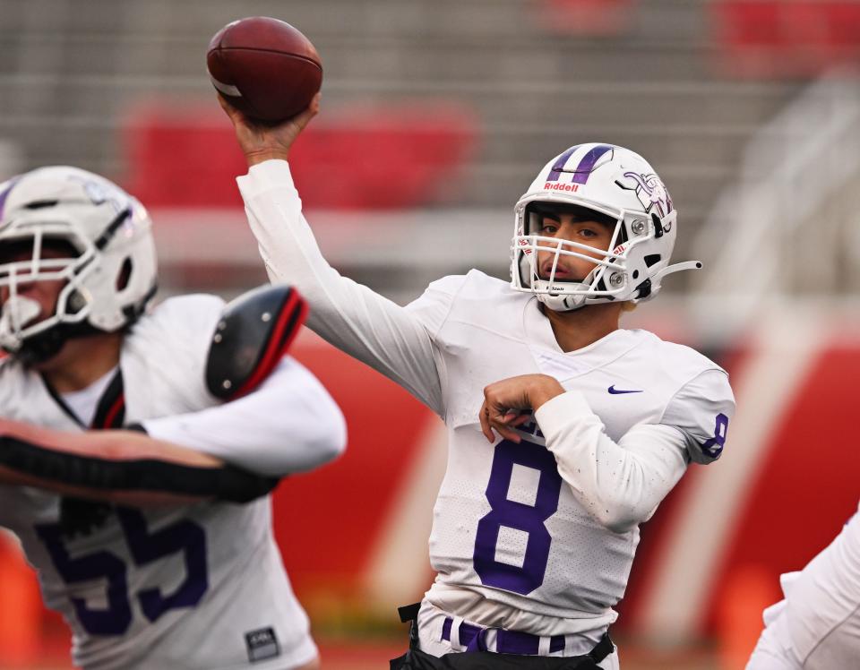 Corner Canyon and Lehi play in high school football semifinal action at Rice-Eccles Stadium in Salt Lake City on Friday, Nov. 10, 2023. | Scott G Winterton, Deseret News