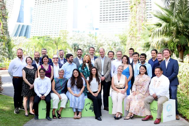 <p>Chris Jackson/Getty</p> Prince William and the Earthshot Prize finalists in Singapore early on Tuesday