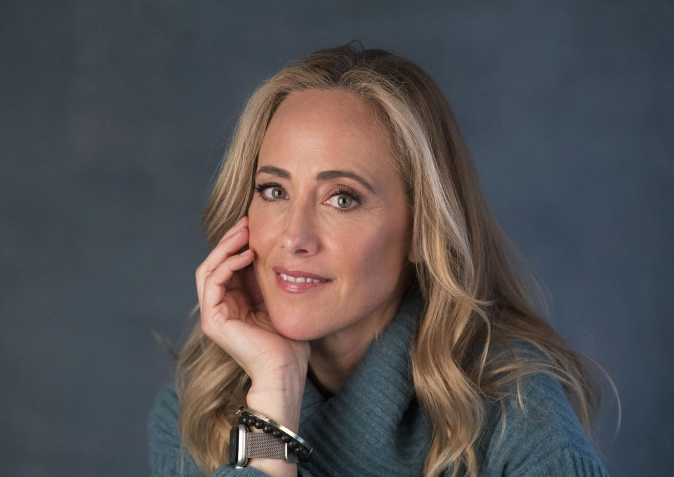 Kim Raver poses for a portrait on Tuesday, March 21, 2023, in Los Angeles to promote her series "Grey's Anatomy." Raver, who portrays surgeon Teddy Altman, has directed “Training Day,” an episode that focuses on reproductive rights. It airs on Thursday. (AP Photo/Richard Vogel)