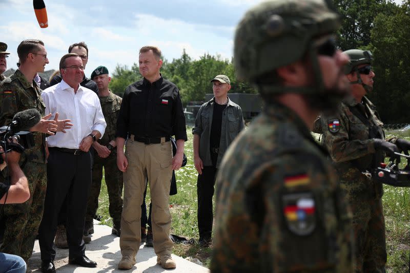 German Defence Minister Pistorius visits military base near Zamosc