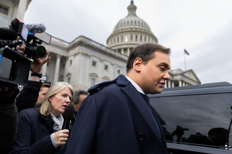 Rep. George Santos was driven out of Congress in connection with a highly critical House ethics report and investigations into his campaign financing, which all became an embarrassment for Republicans. File Photo by Julia Nikhinson/UPI