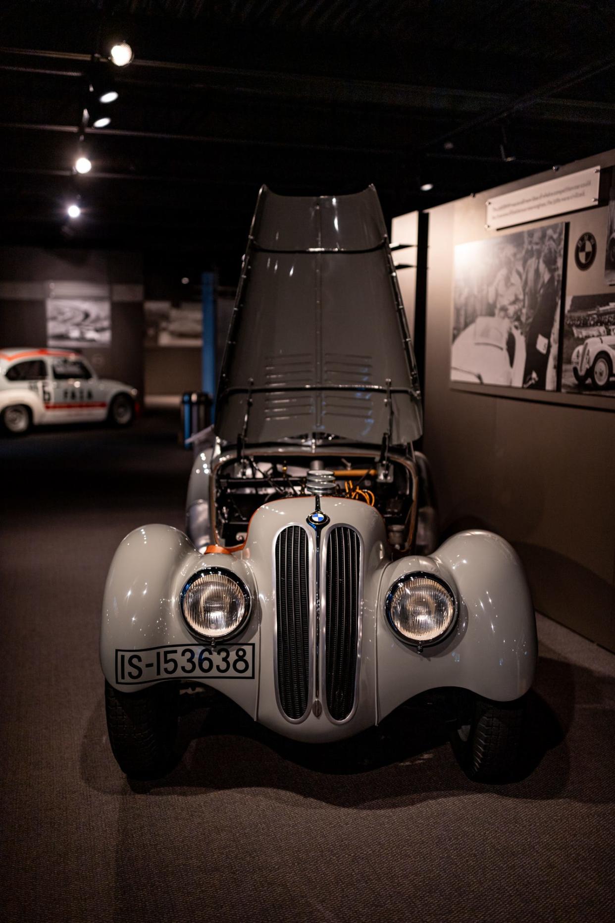 This long, lean 1938 BMW Type 328 looks as good inside as out, at the Revs Institute.