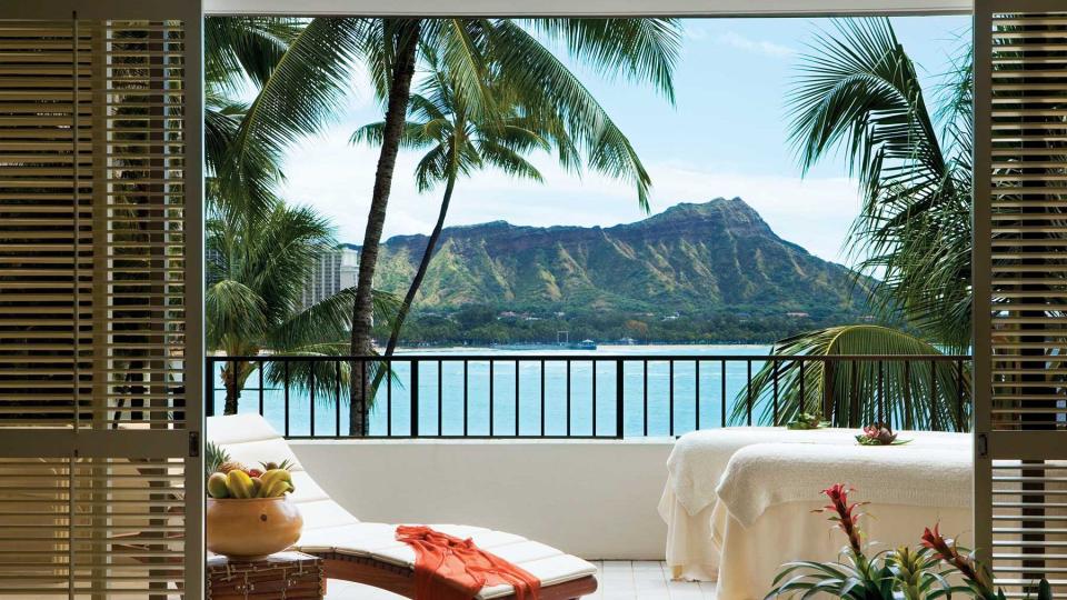 View from a room at the Halekulani, voted one of the best resorts and hotels in Hawaii