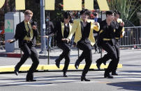 <p>The guys of BTS show off their moves on Nov. 23 while filming a segment for <em>The Late Late Show with James Corden </em>in L.A.</p>