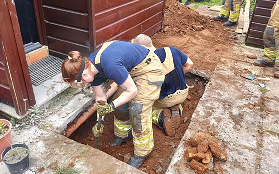 Digging up patio