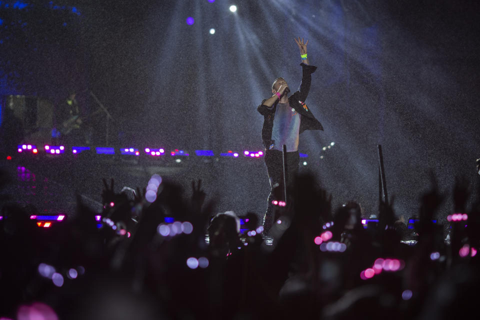 *ARQUIVO* RIO DE JANEIRO, RJ, 11.09.2022 - Show da banda Coldplay no palco Mundo, durante Rock in Rio 2022. (Foto: Eduardo Anizelli/Folhapress)