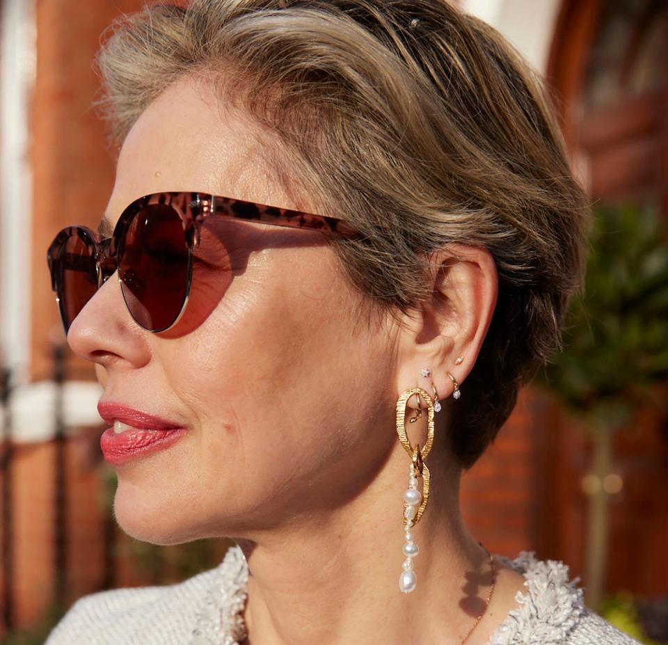 Statement earrings such as these bring a glamorous note to any wedding outfit - Sarah Brick
