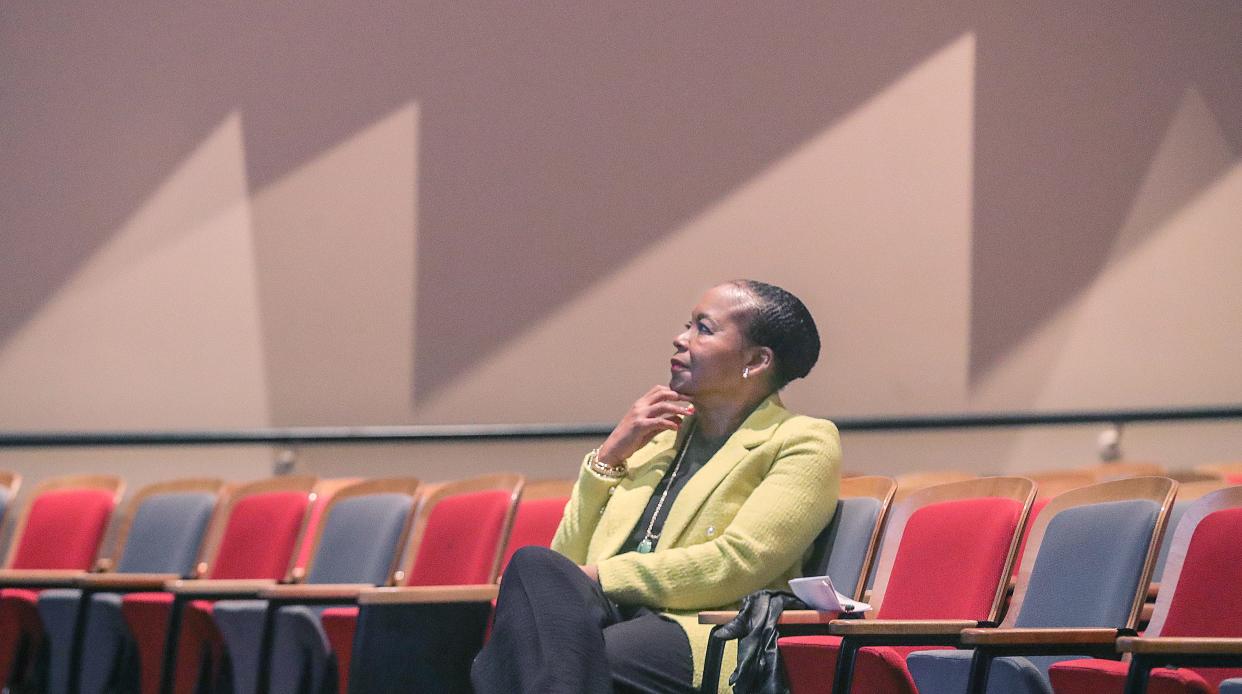 Longtime Akron politico Barbara Sykes was one of two new members voters elected to the Akron Public Schools board in November. In December, she attended a meeting at the East CLC auditorium to discuss proposed redistricting that would change where some children attend school.