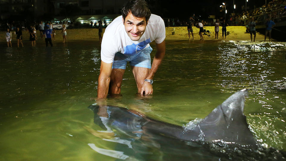 Roger Federer, pictured here at Tangalooma Island Resort in 2015.