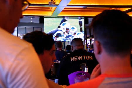 Australian NFL fans watch the telecast of the NFL Super Bowl on a large screen at the Western Suburbs Leagues Club in Leumeah, located west of Sydney, Australia, February 8, 2016. REUTERS/David Gray