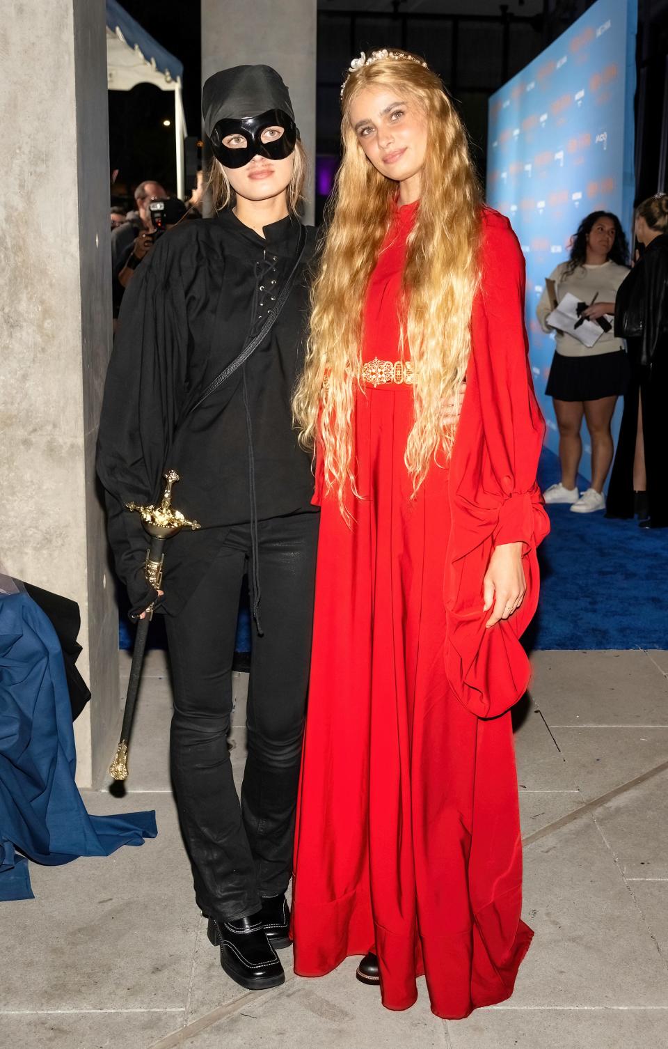 Taylor Marie Hill and Mackinley Hill attend Heidi Klum's 2022 Halloween party.