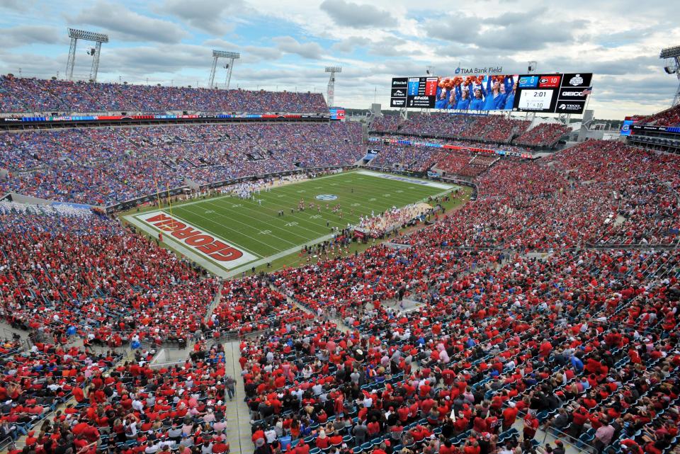 Oct 27, 2018; Jacksonville, FL, USA; The view from the Georgia side of the stadium during late first quarter action. Saturday’s annual Florida vs Georgia football game, October 27, 2018 at TIAA Bank Field in Jacksonville, FL. Bob Self-USA TODAY NETWORK