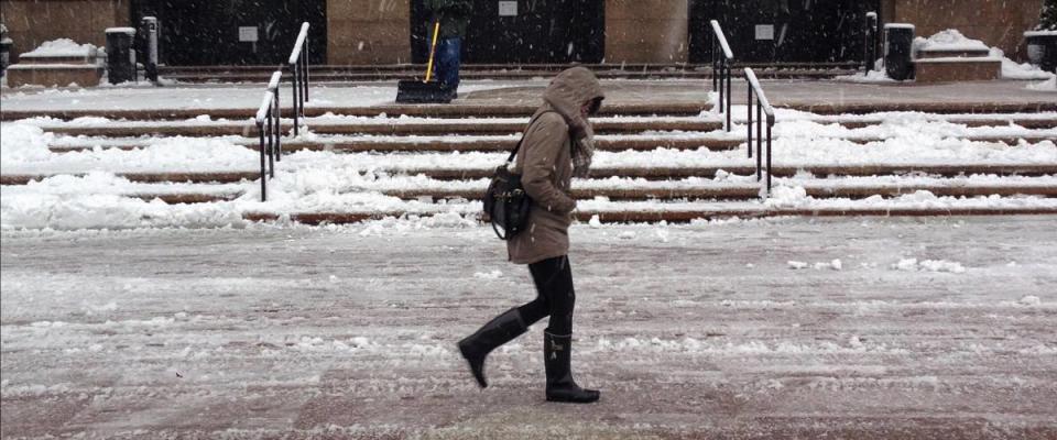 Boston commute through the snow