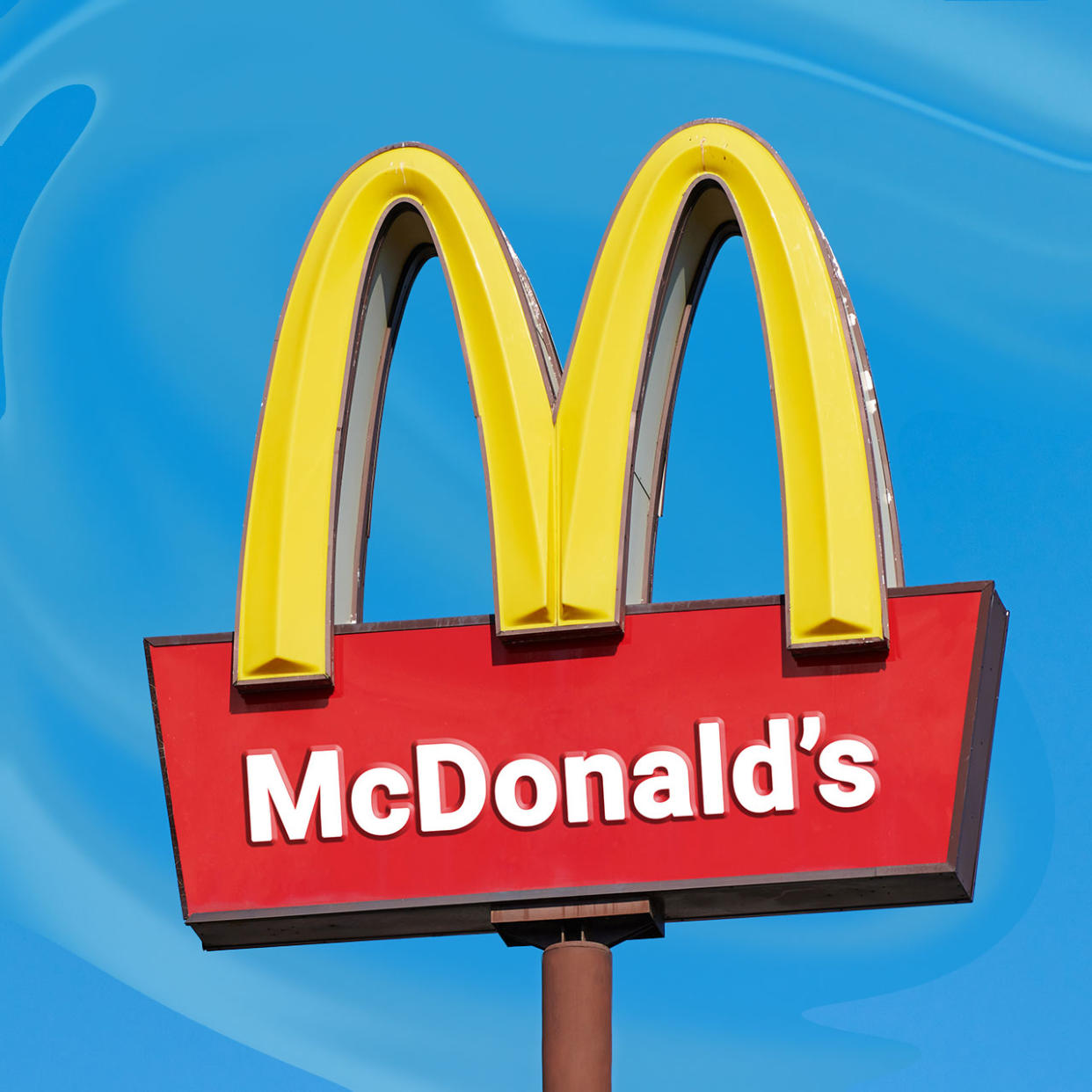 mcdonalds with blue swirl bacgrkound