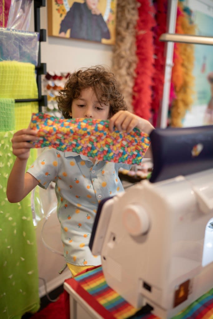 Alexander was first taught to sew by Sherri, but he has since taken up regular lessons to improve his skills. @JohnChapple