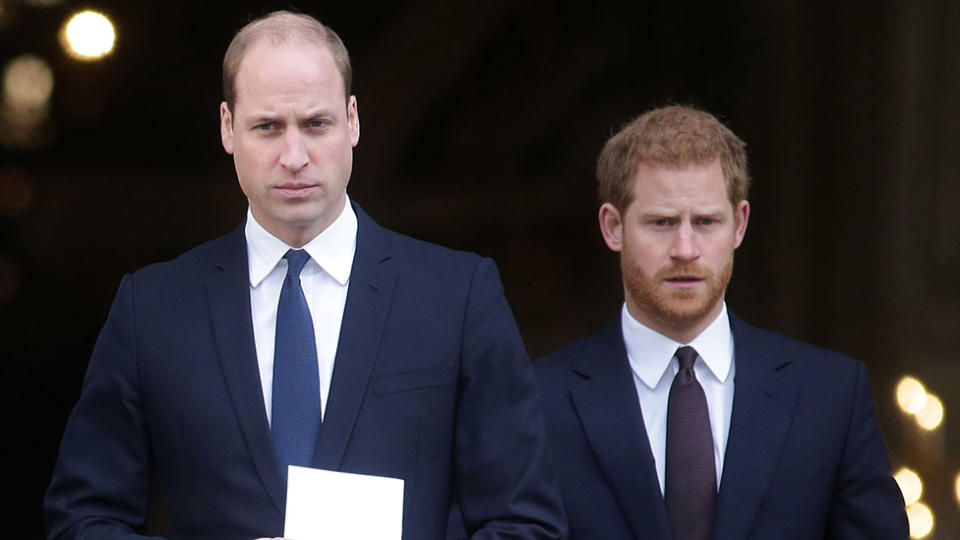 Despite reconnecting at Prince Philip's funeral last month, royal experts claim Prince Harry and Prince William are 'not talking'. Photo: Getty