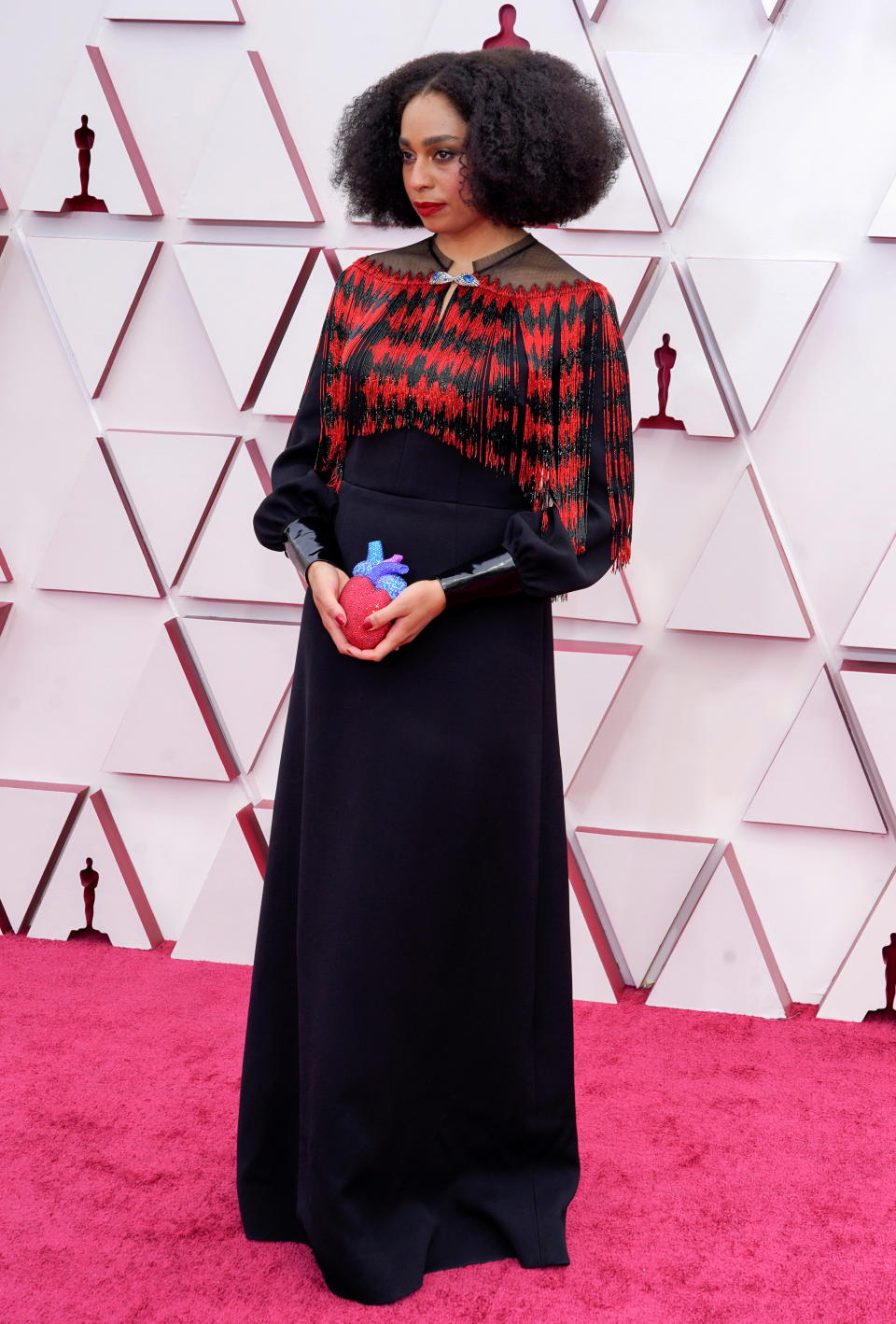 Celeste Waite arrives to the 93rd Academy Awards, at Union Station, in Los Angeles, U.S., April 25, 2021. Chris Pizzello/Pool via REUTERS