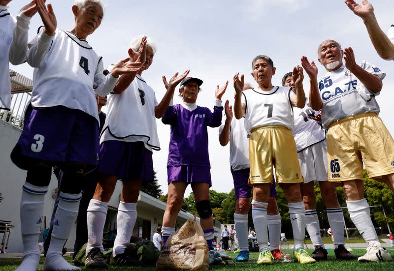 FILE PHOTO: The Wider Image: For Japan's ageing soccer players, 80 is the new 50