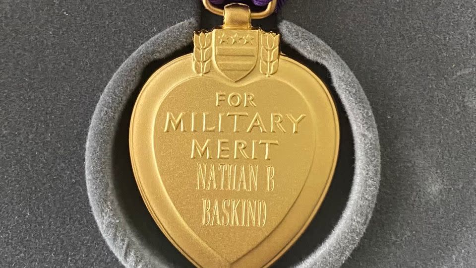 Back of Nathan Baskind’s Purple Heart - Courtesy Samantha Baskind