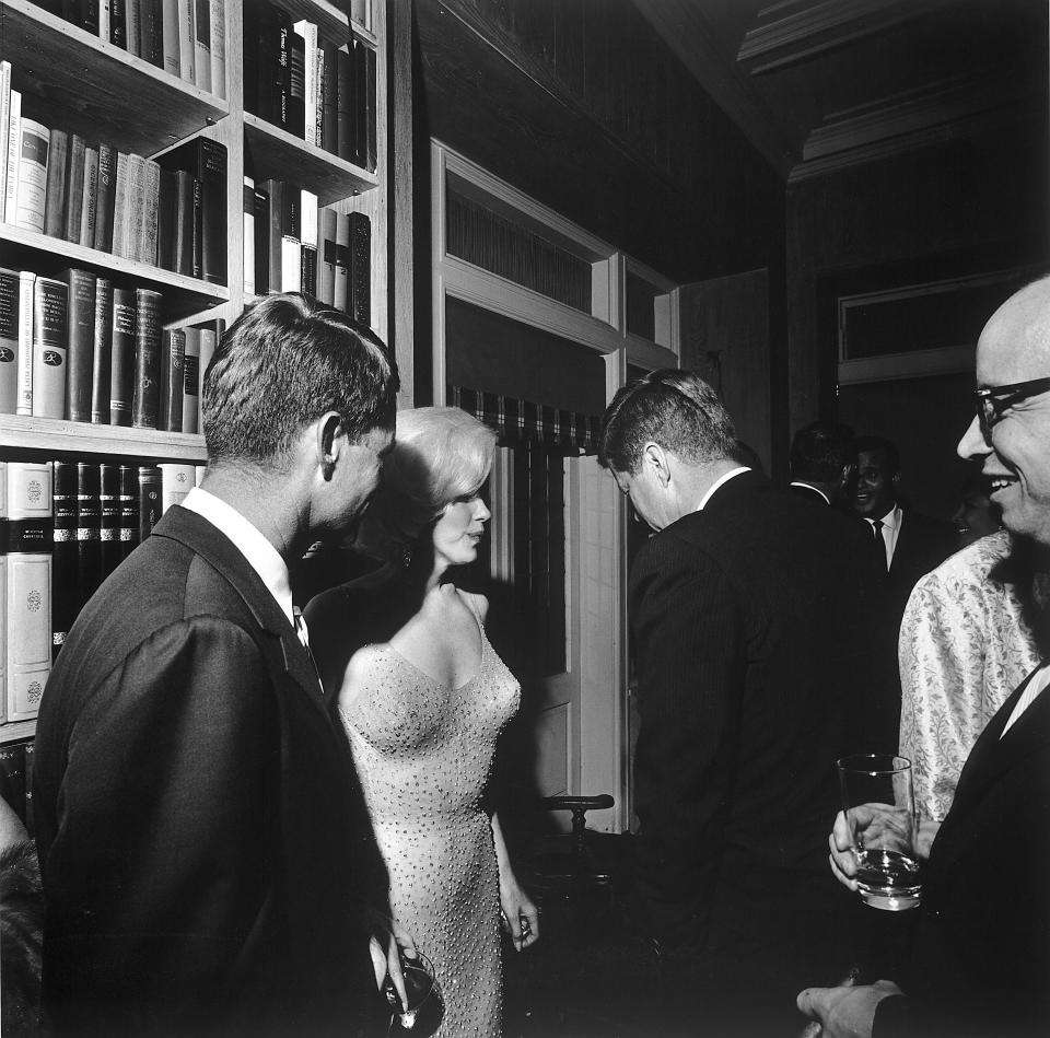 Attorney General Robert F. Kennedy, actress Marilyn Monroe, President John F. Kennedy and Arthur Schlesinger, Jr.