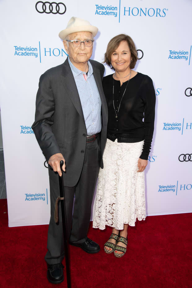 Norman Lear and Maggie Lear attend the 11th Annual Television Academy Honors at NeueHouse Hollywood on May 31, 2018, in Los Angeles.<p><a href="https://www.gettyimages.com/detail/964692770" rel="nofollow noopener" target="_blank" data-ylk="slk:Earl Gibson III/Getty Images" class="link ">Earl Gibson III/Getty Images</a></p>