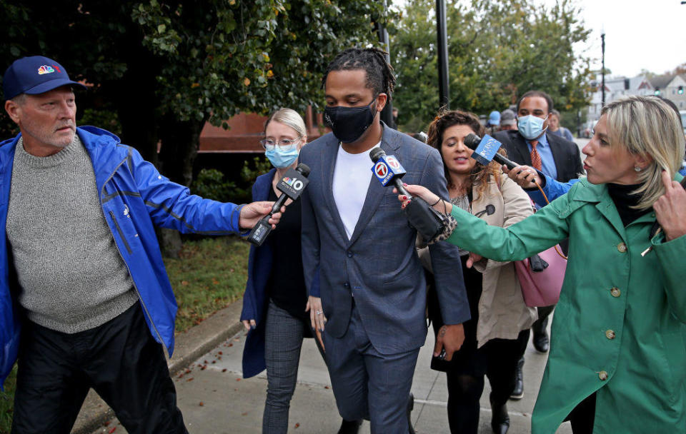 Patrick Chung leaves court. / Credit: MediaNews Group/Boston Herald via Getty