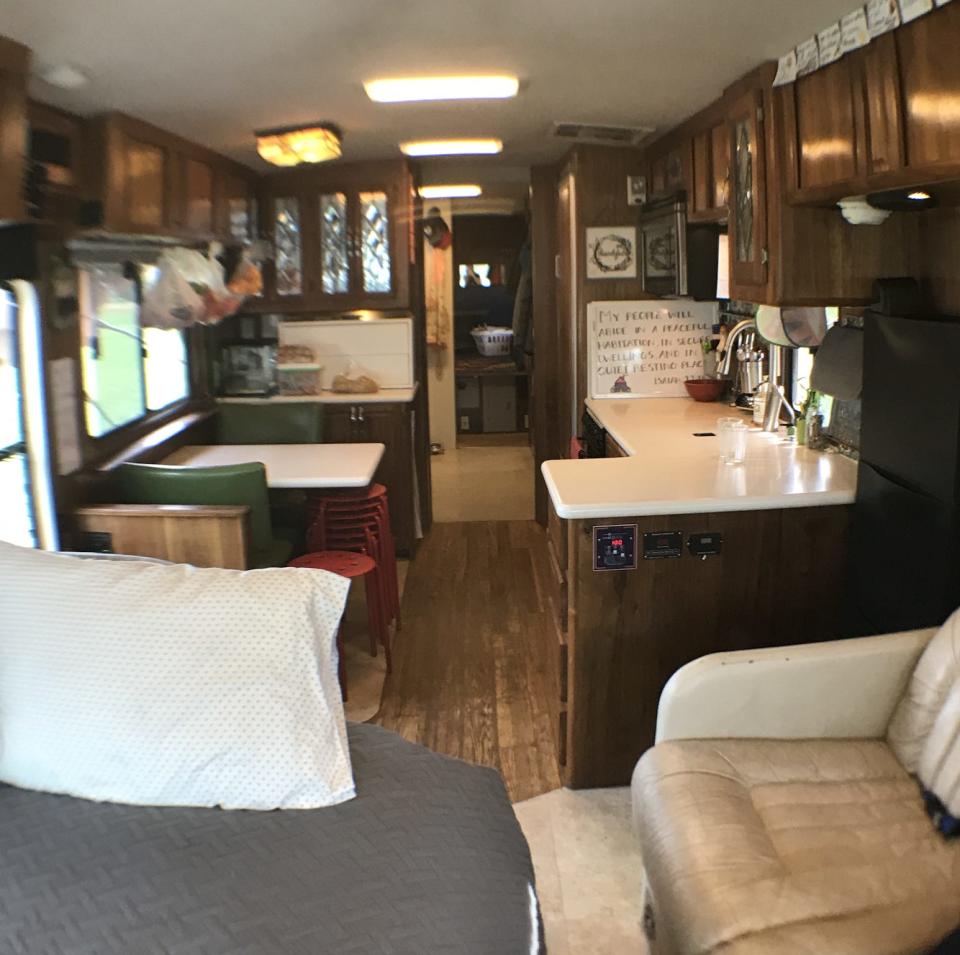 the walker family RV before renovation