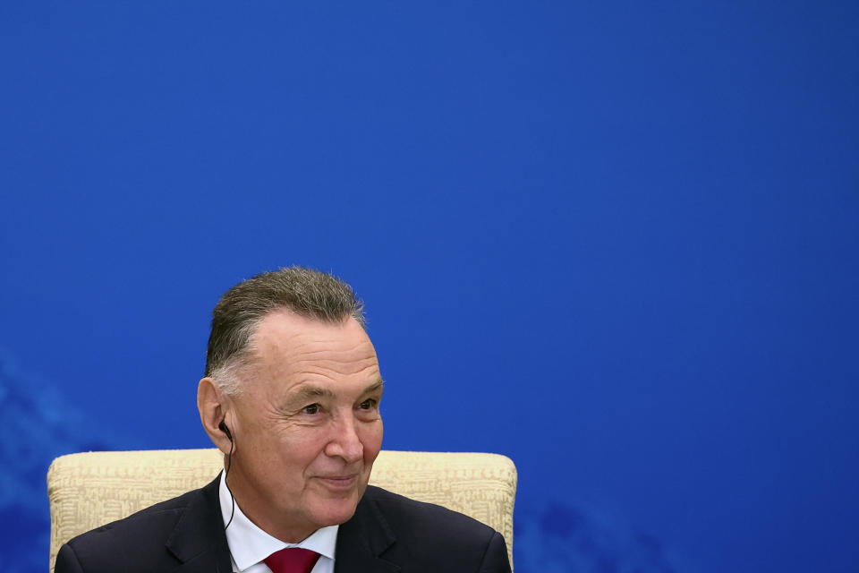 Australia's former Trade Minister Craig Emerson attends the 7th China-Australia High Level Dialogue at the Diaoyutai State Guesthouse in Beijing Thursday, Sept. 7, 2023. (Florence Lo/Pool Photo via AP)