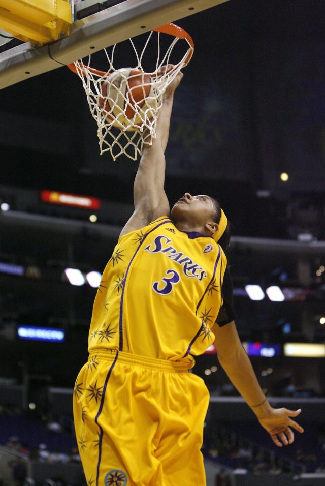 Sparks players Lisa Leslie and Candace Parker.