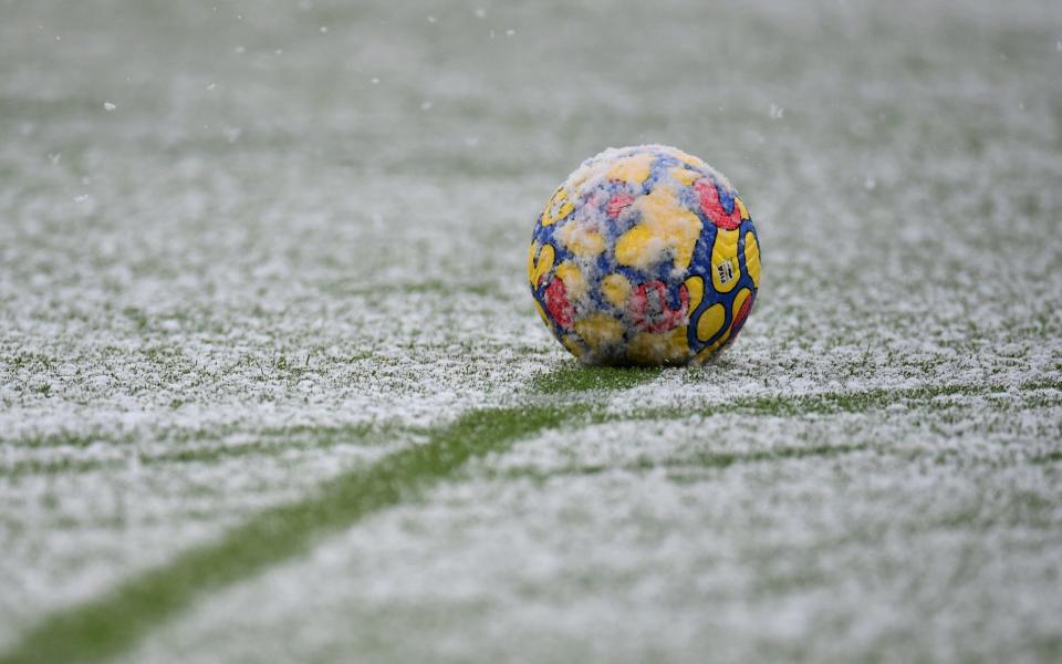 Football in snow