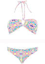 Multicoloured Kaleidoscope Bandeau Bikini Top (£12.99) and Bottoms (£7.99) – <a href="http://www.newlook.com/" rel="nofollow noopener" target="_blank" data-ylk="slk:New Look;elm:context_link;itc:0;sec:content-canvas" class="link ">New Look</a><br><br>Brighten up your beachwear look with this cut-out bikini.