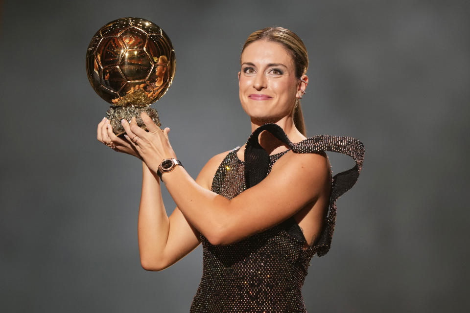 Alexia Putellas tras ganar su segundo Balón de Oro. (AP Photo/Francois Mori)