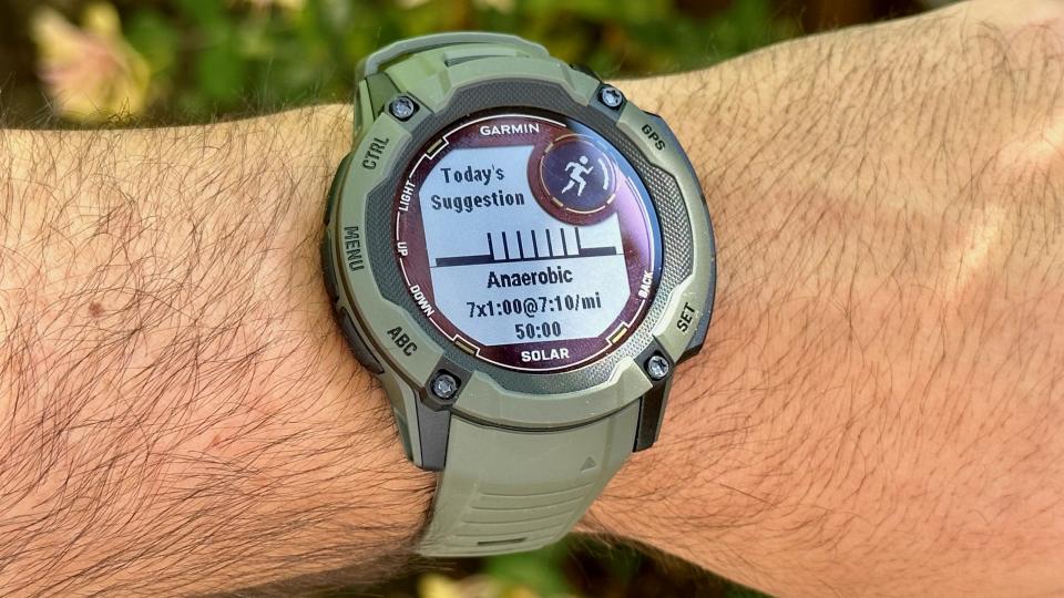 The daily suggested workout on the Garmin Instinct 2X Solar