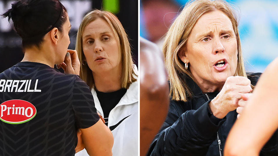 Collingwood netball coach Nicole Richardson thanked fans of the rival Sunshine Coast Lightning, after they gave the Magpies a standing ovation in the wake of news the team will withdraw from the competition. Pictures: Getty Images