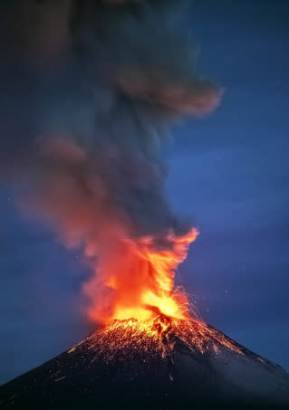 erupcion del popo popocatepetl