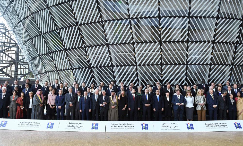 Participants in the UN-EU pledging conference in Brussels